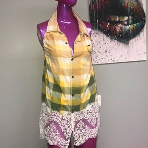 Vintage by Lisa reconstructed distressed flannel